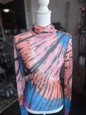 AFRM Tie dye Long Sleeve Sheer Top